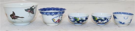 A group of Chinese polychrome and blue and white porcelain, 18th century and later